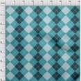 thumbnail image 3 of oneOone Cotton Poplin Twill Teal Blue Fabric Argyle Check Sewing Craft Projects Fabric Prints By Yard 56 Inches Wide, 3 of 4