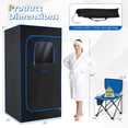 thumbnail image 3 of Costway Portable Steam Sauna Box, Extra-Large 35" x 35" x 71" Tent,Personal Home Spa Blue, 3 of 10