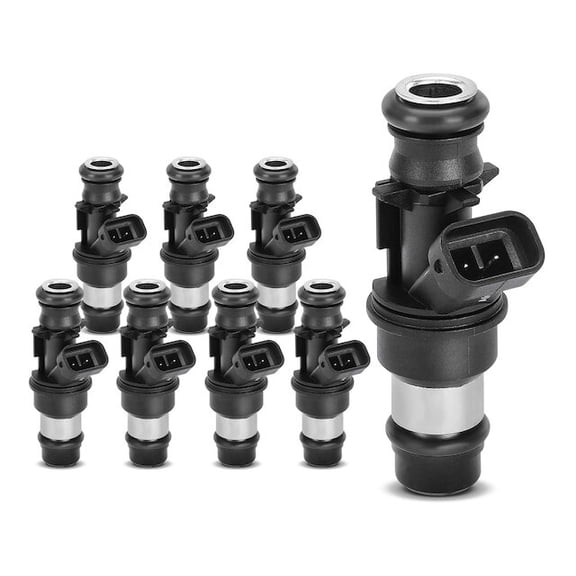 Fuel Injector Kit 8 - Compatible with 2001 - 2003, 2005 - 2006 GMC Sierra 1500 HD 6.0L V8 Naturally Aspirated 2002