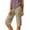 7# Khaki, variant on Bermuda Shorts for Women Linen Shorts Knee Length Pull On Casual Summer Capri Pants Long Shorts Khaki S 13" Inseam