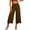 *Brown, variant on VBVC Women's High Waisted Pull-On Capri Pants , Ladies' Casual Palazzo Cropped Trousers , Loose Fit Lounge Culottes For Women,Black,S-2XL