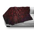 thumbnail image 3 of Oriental Soft Flannel Fleece Throw Blanket, Mandala Inspired Curly Flowers and Leaves Details Frame Illustration, Cozy Plush for Indoor and Outdoor Use, 50" x 60", Vermilion and Black, by Ambesonne, 3 of 6