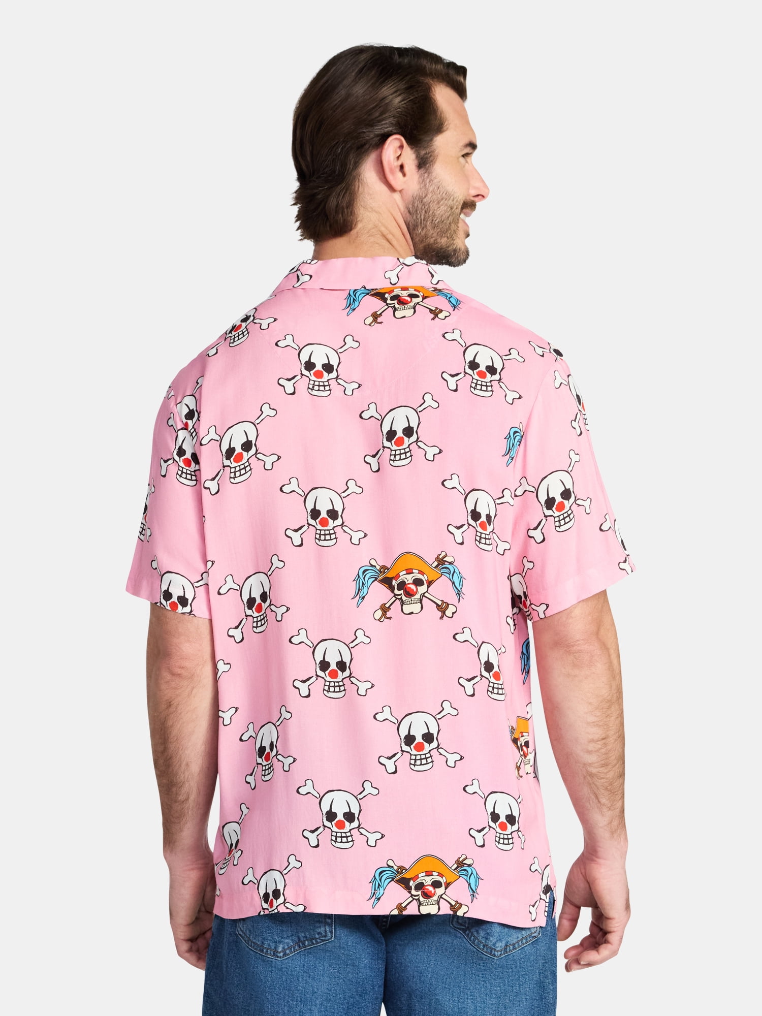 One Piece Men's and Big Men's Graphic Button-Up Shirt, Sizes XS-5XL