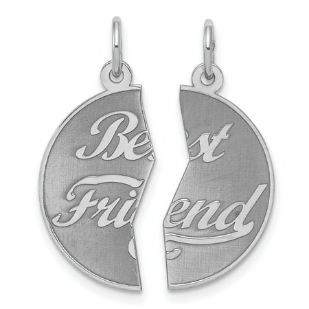 925 Sterling Silver 2 Piece Best Friends Bestfriend Friendship Disc Pendant Charm Necklace Special Person Gifts For Women For