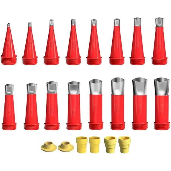 Yazoeia Caulk Nozzle,Caulking Nozzle Tips Kit with 16 Pcs Caulking Nozzle Tips with 8 Pcs Bases Reusable Stainless Steel Removable Caulking Tool for Tile Window Glass Exterior Wall CJC912-157438