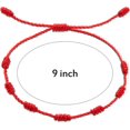 thumbnail image 2 of 6pcs Summer String Bracelet Red Bracelet Red Rope Bracelet Adjustable Kabbalah Red Knot String Bracelet Amulet, 7 Knot Style, 2 of 5