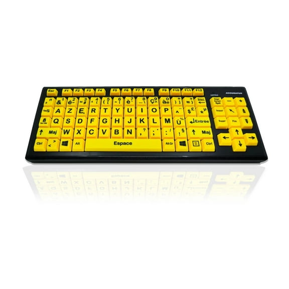 High Visibility Keys USB Keyboard with Detachable Wrist Pad, Black