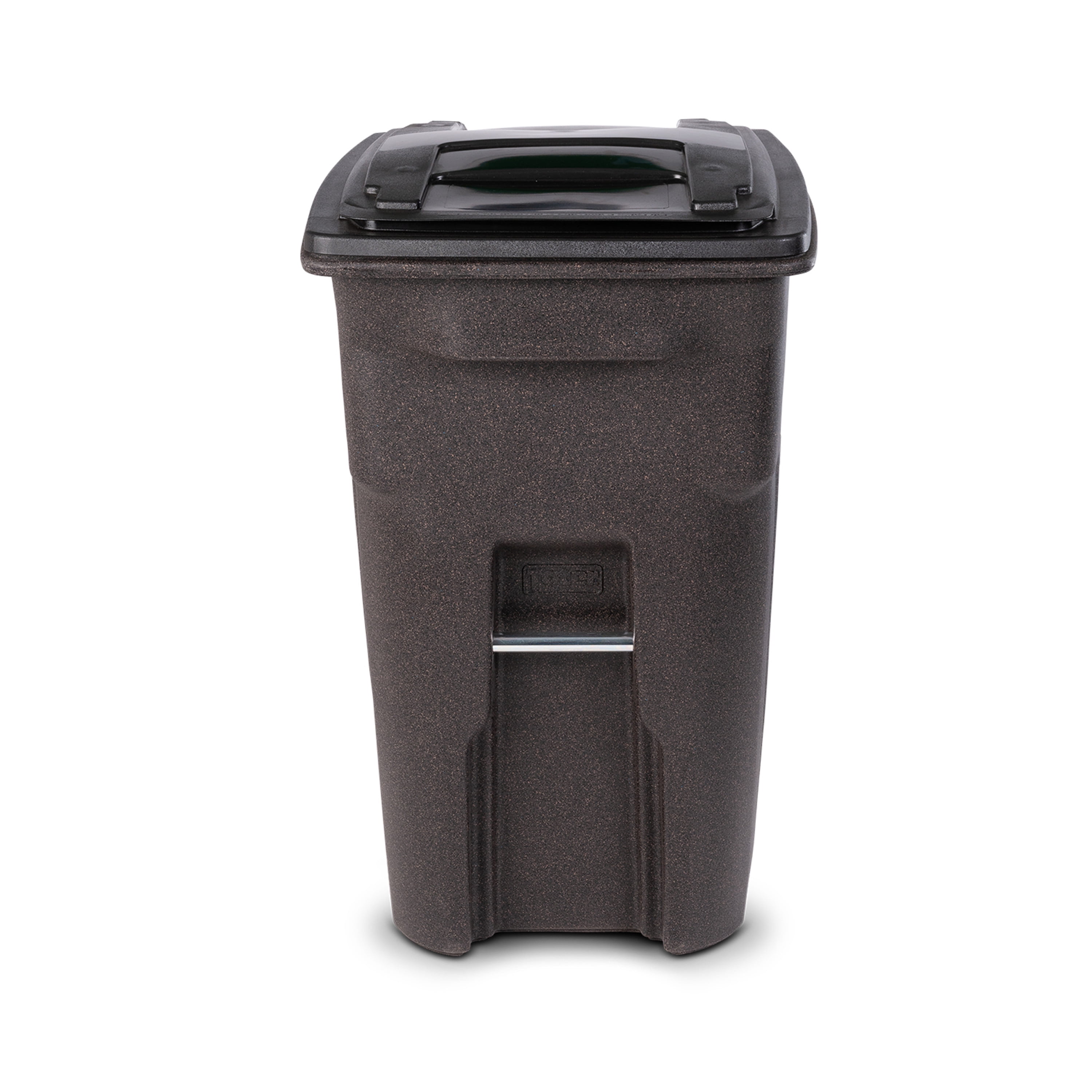 Toter 64 Gal. Trash Can Brownstone with Quiet Wheels and Lid