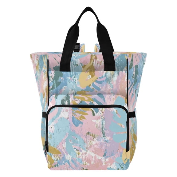 Iauyy Diaper Bag Backpack, 15L Large Capacity Diaper Bag Tote, Nylon Fabric for Outdoor Travel Shopping, Texture Pattern