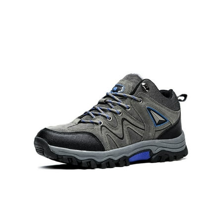

Ritualay Mens Hiking Shoes Outdoor Trail Sneakers Trekking Walking Shoe Comfort Breathable Trainers Men s Lace Up Gray 9