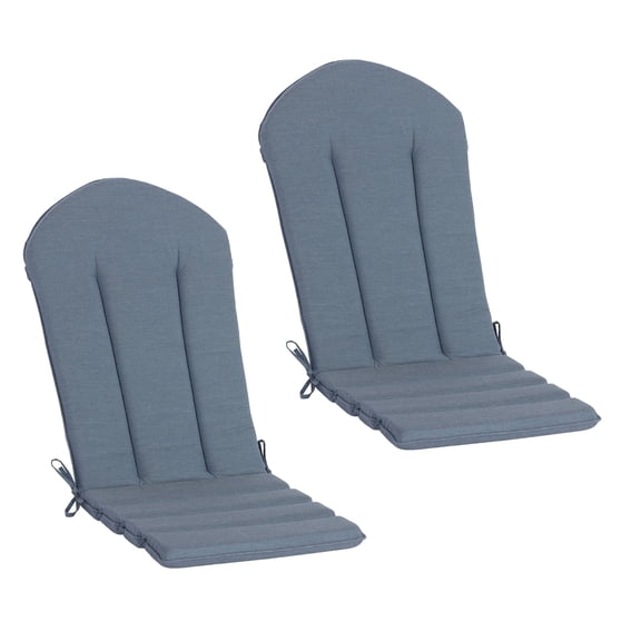Goodgoods 20" x 50" Outdoor Patio Adirondack Chair Cushions Set of 2 with Straps, Water & Fade Resistant, Denim