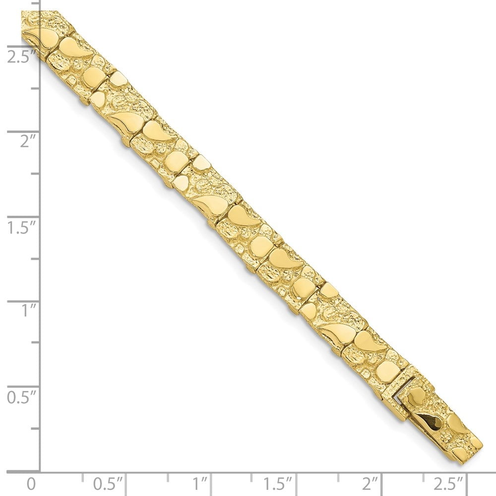 10K 7MM Nugget ID Bracelet | MB-019 – WORLDSTARBLING