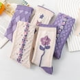 thumbnail image 7 of Women's Cute Floral Socks Ruffle Frilly Aesthetic 3D Flower Cottagecore Dress Sock 5 Pairs, 7 of 7