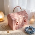 thumbnail image 6 of Zeyigg Easter Basket for Kids,7.8x4.7x7.8" Rattan House-Shaped Basket with Lid and Folding Handle, Woven Rope Egg Easter Baskets for Boys Girls ,Brown, 6 of 6