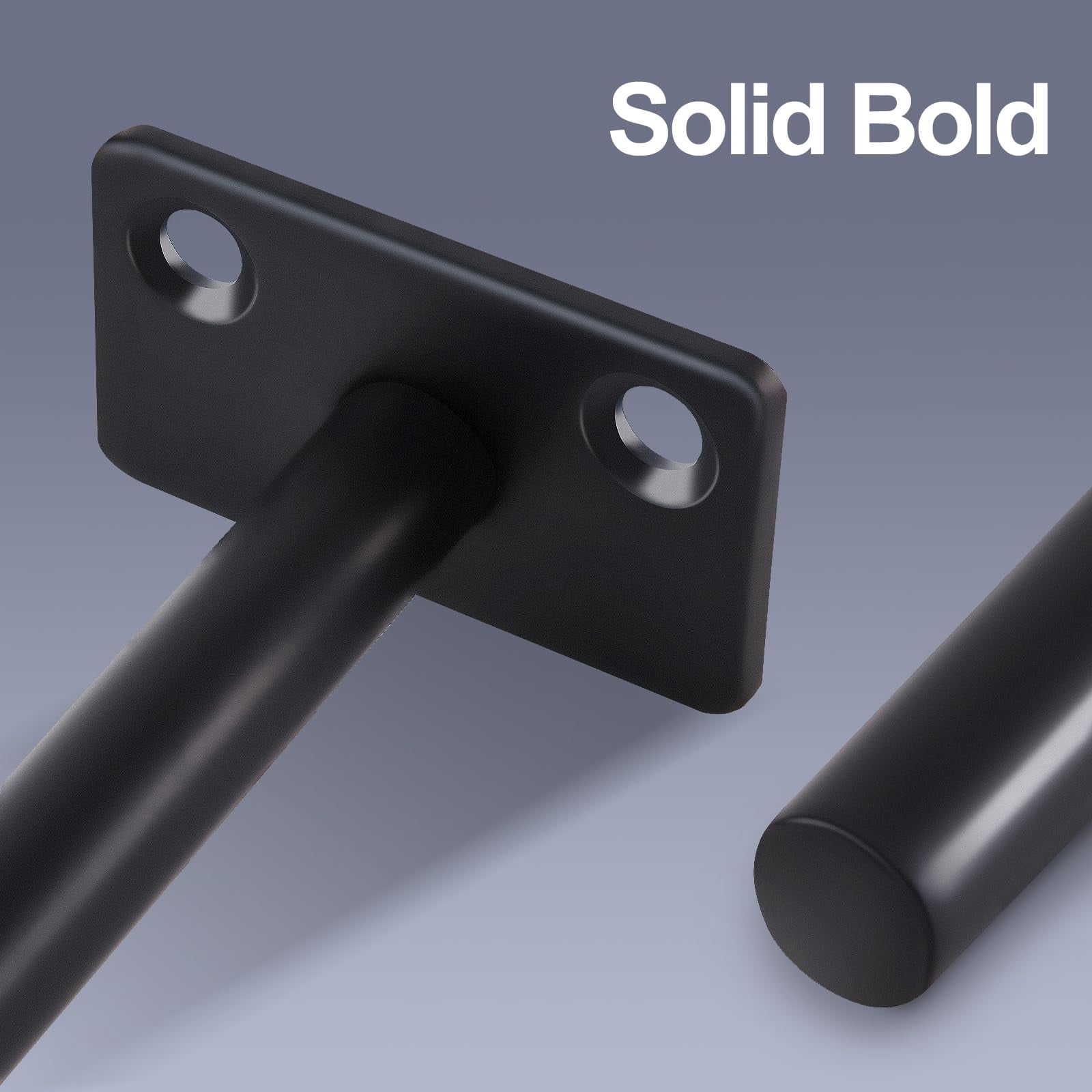 8 6" Black Solid Steel Floating Shelf Bracket Blind Supports - Brackets For Wood Shelves Concealed Support Screws And Wall Plugs Included