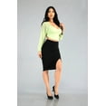 thumbnail image 6 of Ponte Pencil Skirt With Side Split - Black, 6 of 8