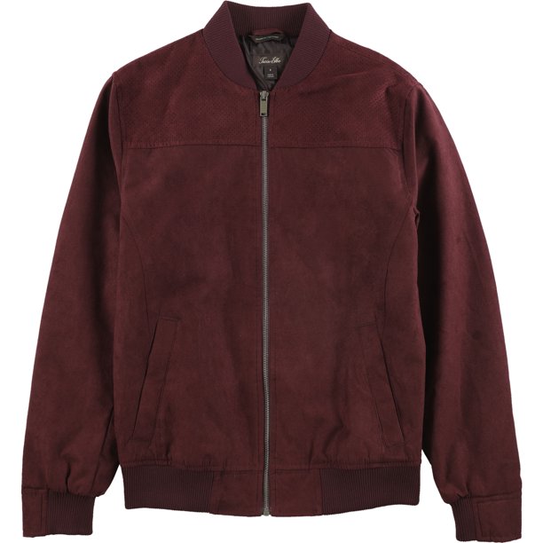 Tasso Elba - Chaqueta bomber de ante para hombre, rojo, XX-Large