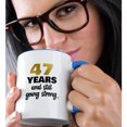 thumbnail image 2 of 3drose, 47 Year Anniversary Still Going Strong Gift for 47th Wedding Anniversary, 15oz Two-tone Blue Mug, 2 of 6