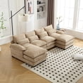 thumbnail image 4 of LUCKHAO U Shape Sectional Sofa Cloud Couch for Living Room, 110" Modern Chenille Comfy Modular Sofa, 4 Seat Sofa Sleeper with Double Chaise & Memory Foam, 4 of 24