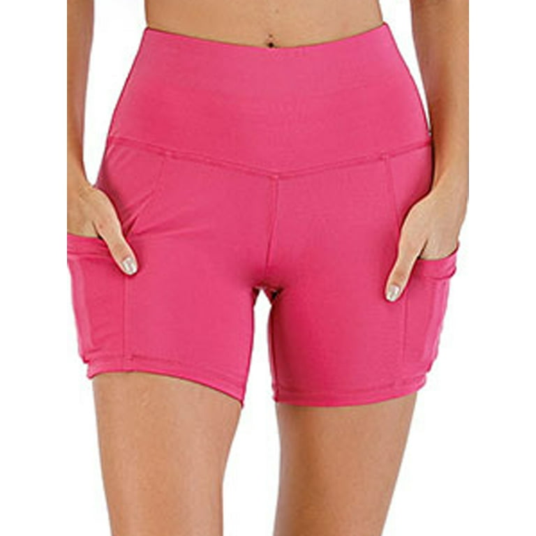 DODOING Tummy Control Yoga Shorts with Pockets for Women Workout