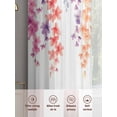 thumbnail image 3 of Pink Spring Flowers Sheer Curtains for Living Room Bedroom Pastoral Floral Garden Country Farm Sheer Curtains 72 Inch Long 2 Panels Set Light Filtering Curtain Window Treatments Drapes, 3 of 6