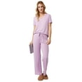 thumbnail image 2 of 2 Pack 32 Degrees Women's Cool Lightweight Relaxed Fit Sleep Pant- Smoky Grape Heather - Medium, 2 of 4