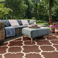 thumbnail image 5 of Safavieh Courtyard Becky Geometric Indoor/Outdoor Area Rug, Dark Brown, 5'3" x 5'3" Square, 5 of 14
