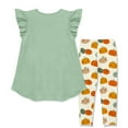 thumbnail image 2 of Millie Loves Lily Girls' Sage Pumpkin Top & Printed Legging Set, Size 5, (2-PCS), 2 of 4