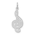 thumbnail image 3 of Real 14kt White Gold Treble Clef Charm Pendant; for Adults and Teens; for Women and Men, 3 of 4