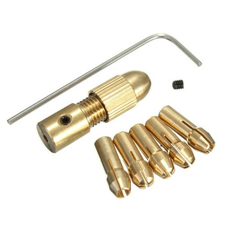 

2.35mm Micro Drill Self-tightening Drill Bit Clamp Hand Drill Small Electric Grinder Woodworking Brass Drill Clip Chuck Tool Set(Golden)