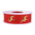 thumbnail image 3 of Christmas Ribbon Chiffon Ribbon Hot Stamping Elk Printed Decorative Ribbon 1 inch for Festive Crafts Party Xmas Decor Red, 3 of 8