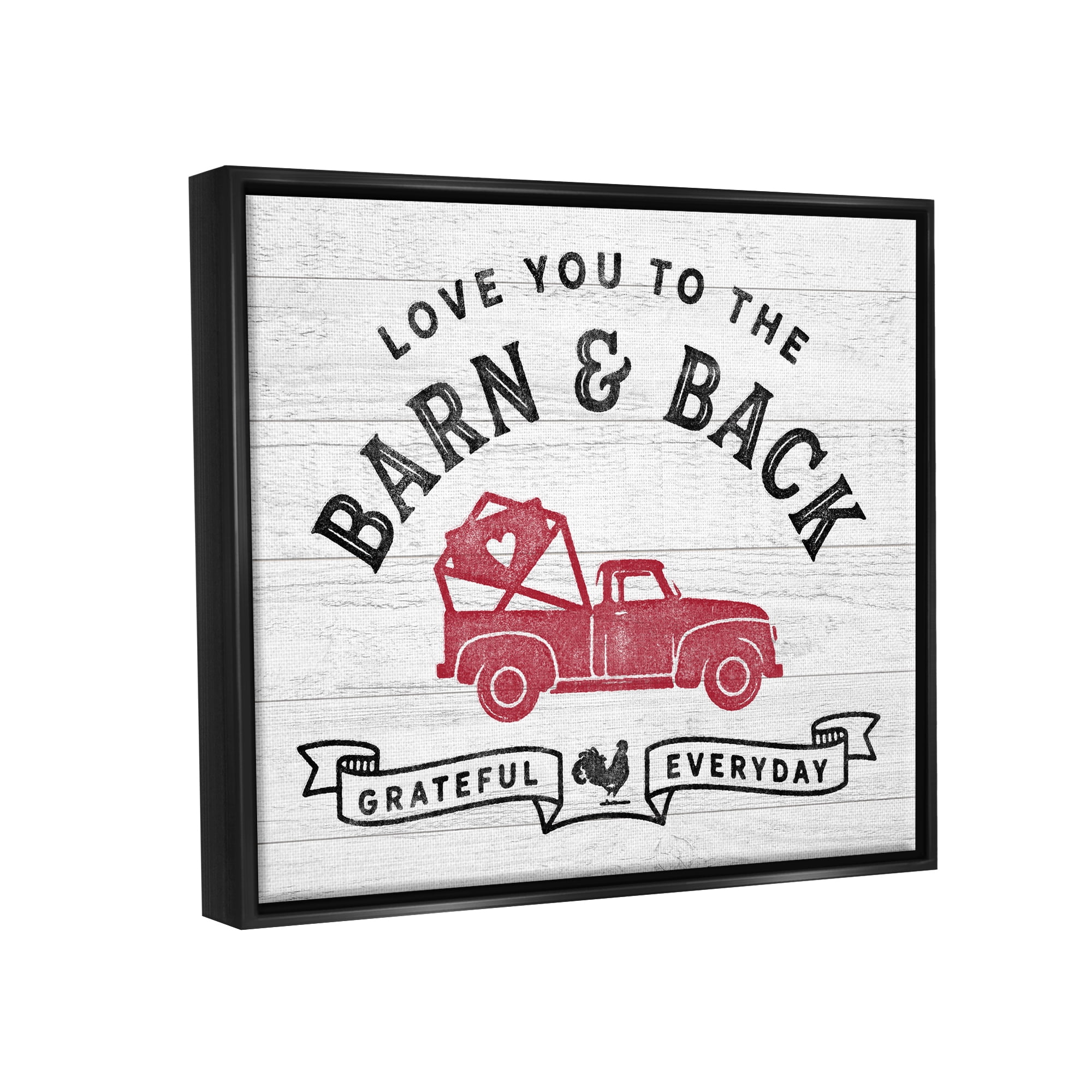Stupell Industries Farmhouse Love You Phrase Inspirational Painting Black Floater Framed Art Print Wall Art, 31 x 25