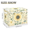 thumbnail image 5 of Yayeee Collapsible Cube Storage Bin with Lid Fabric Closet Decorative Basket with Handles, Floral Birds Pattern, 5 of 7