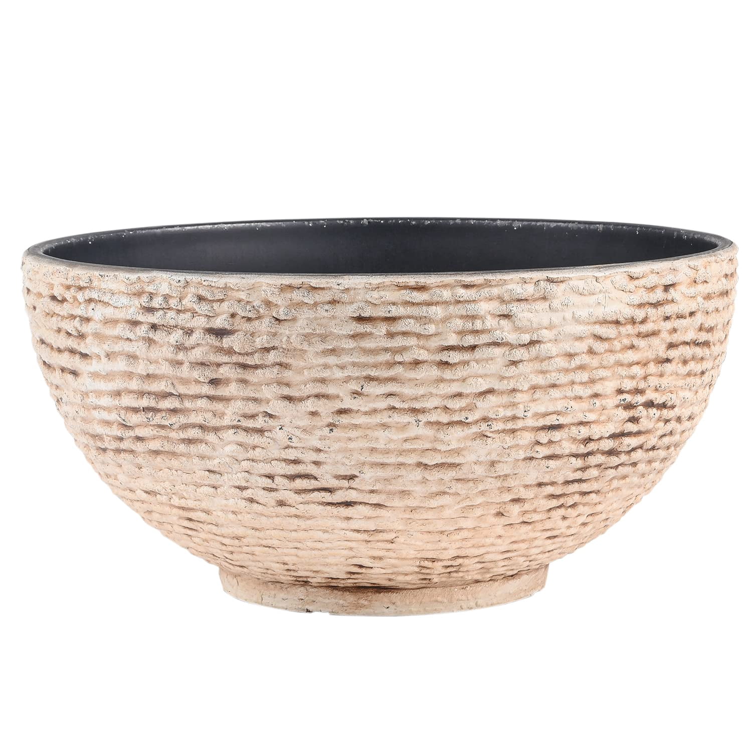 Sungmor Large Garden Bowl Planter, 15.6 Inch Landscaping Marble Texture Water Lily Pots, Mini Fish Pond Bird Bath