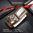 thumbnail image 4 of Cartera de Cuero Genuino para Hombre con Zíper, RFID, Segura, de Gran Capacidad, Doble Pliegue, Multi-tarjeta, Carteras de Cuero para Hombre y Monedero, 4 of 7