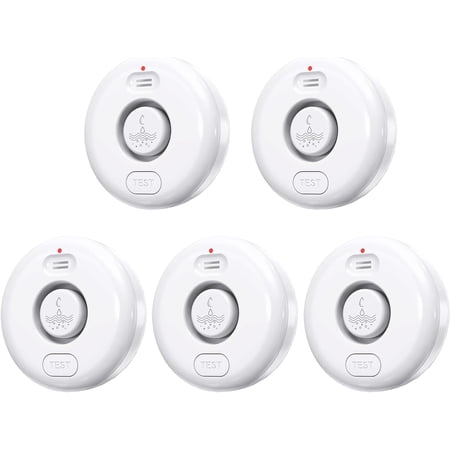 5 Pack Water Leak Alarm Detector, 120dB Loud Alert, IP66 Waterproof