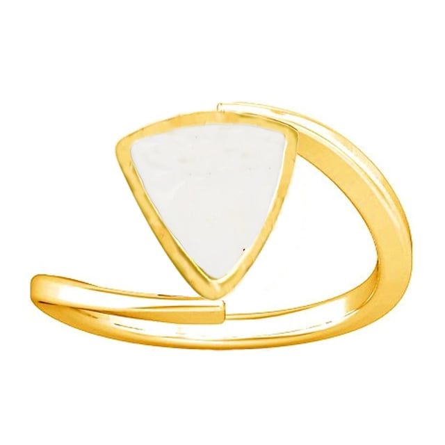 Divya Shakti Bague Panchdhatu en Corail Blanc Moonga Munga Triangulaire de 10,25-10,50 Carats pour Femmes
