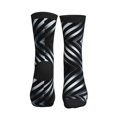thumbnail image 2 of Men's Black Silver Stripe Novelty Athletic Socks Women's Digital Printing Funky Patterned Crew Socks, 2 of 7