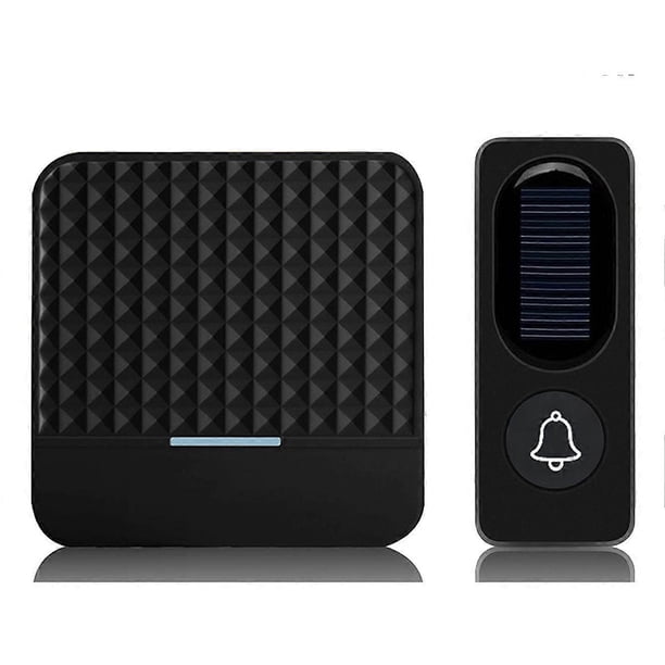 Timbre solar inalámbrico IP65 resistente al agua hasta 300 m, kit de timbre con carga solar para exteriores, enchufe europeo.