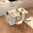 thumbnail image 2 of HOMCOM Kitchen Island on Wheels, Kitchen Cart with Drop Leaf Drawers White, 2 of 10