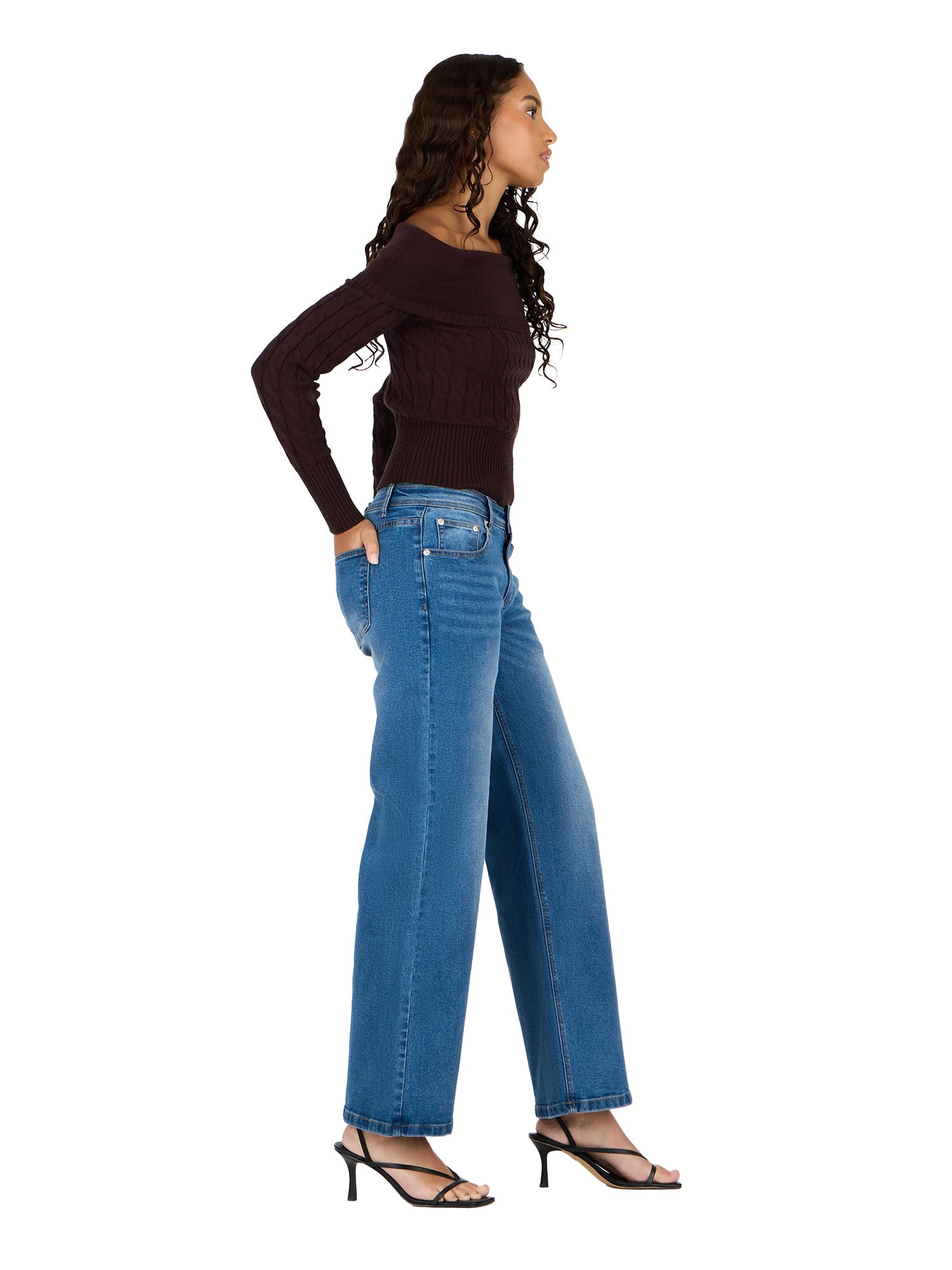 Forever 21 Women's Low Rise Baggy Stretch Denim Jeans, Sizes 0-14