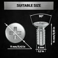 thumbnail image 3 of GHSDFBB 8pcs Screw Rotor Brake Disc Retaining 93600-06014-0H-Set is Best Replacement for Honda, Acura, Hyundai, Kia, Mazda-Front and Rear Stainless Steel Retaining Screws by Automajor, 3 of 6
