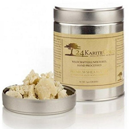 Shea Butter Raw African Unrefined, Organic and 100% Pure for Softer, Smoother, Younger and more Hydrated Skin by 24Karite Gold. The Absolute Best to Heal Protect and Nourish Your Skin! (16