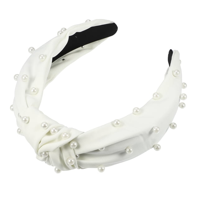 Diadema de Perlas Anudadas Unique Bargains estilo Casual blanco