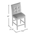 thumbnail image 4 of Bowery Hill Transitional Antique White Fabric 25-Inch Counter Stool (Set of 2), 4 of 7