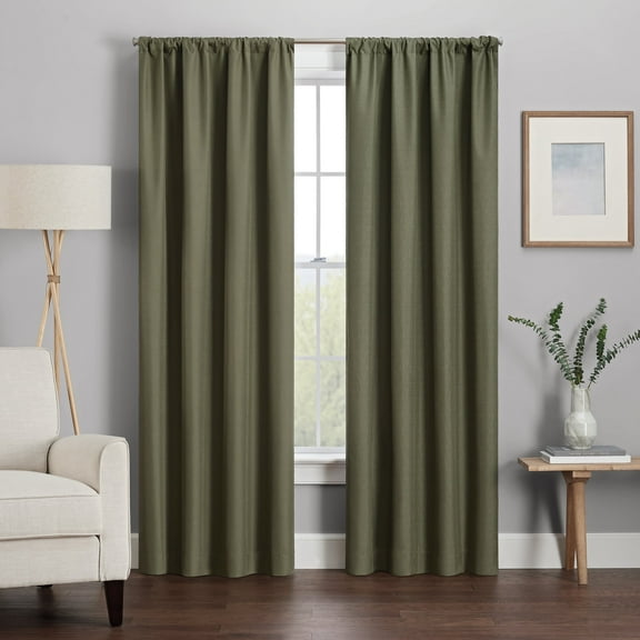 Eclipse Kendall Modern Blackout Curtains, 54 In Long x 42 In Wide, Artichoke, Sold as a Single Curtain Panel