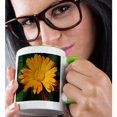 thumbnail image 2 of 3drose, Bulls Eyes - Flower, Asteraceae, Birth Flower, Calendula, Flowers, Marigold, Yellow, 11oz Two-tone Green Mug, 2 of 6