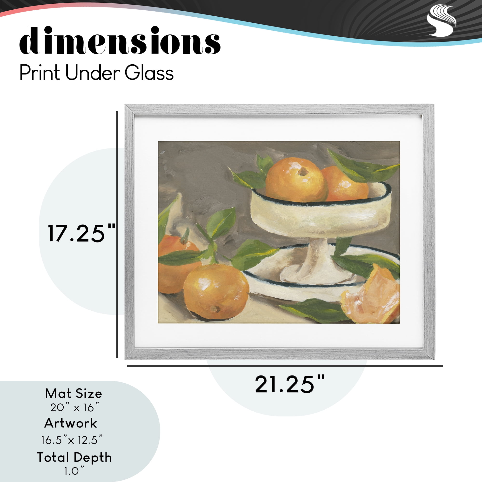 Stupell Industries Citrus In Stillness Gray Framed Print Under Glass, design by Melissa Wang