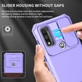 thumbnail image 6 of Tarise for Motorola Moto G Stylus 5G 2021 Phone Case with Slide Camera Cover, Kickstand Rugged Shockproof TPU Rubber Silicone Anti-Scratch Hard PC Back Case Cover for Moto G Stylus 5G 6.8", Purple, 6 of 8