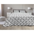 thumbnail image 1 of Botanical Comforter & Sham Bedding Set, Tropical Wild Jungle Elements Palm Leaf Repetitive Monochrome Simplistic, 3 pcs Duvet Set Microfiber Filling Quilt, 5 Sizes, Charcoal Grey White, by Ambesonne, 1 of 4